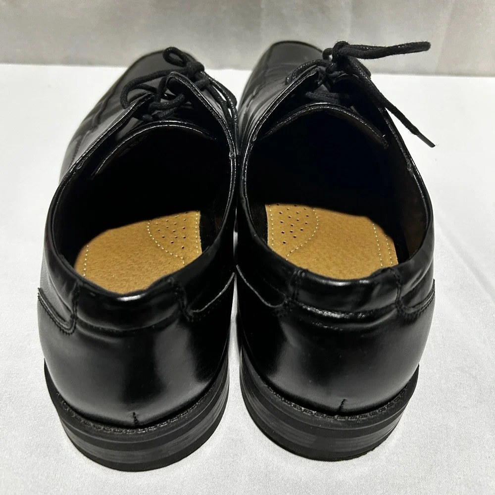 Apt 9 Mens Black Oxford Dress Shoes Ortholite Eco‎ Size 9.5 Wide lace Up